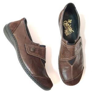 Rieker cocoa brown leather & suede loafers